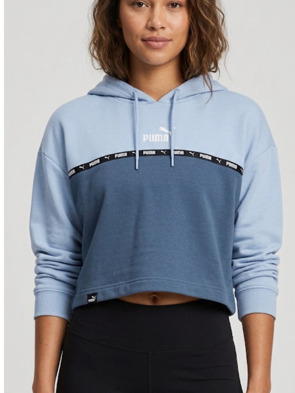 Puma Power Tape Boxy Cropped Hoodie